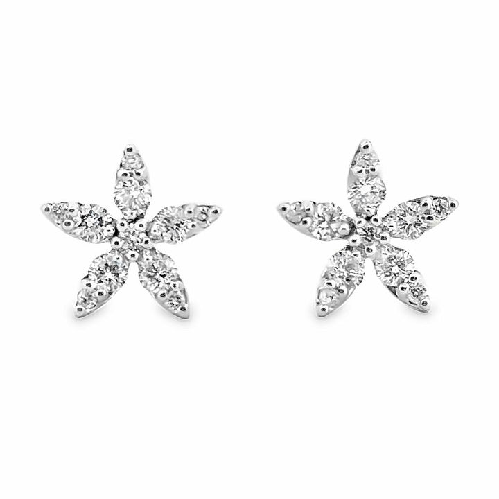 0.50 CTW Diamond Star Earrings in 14K White Gold