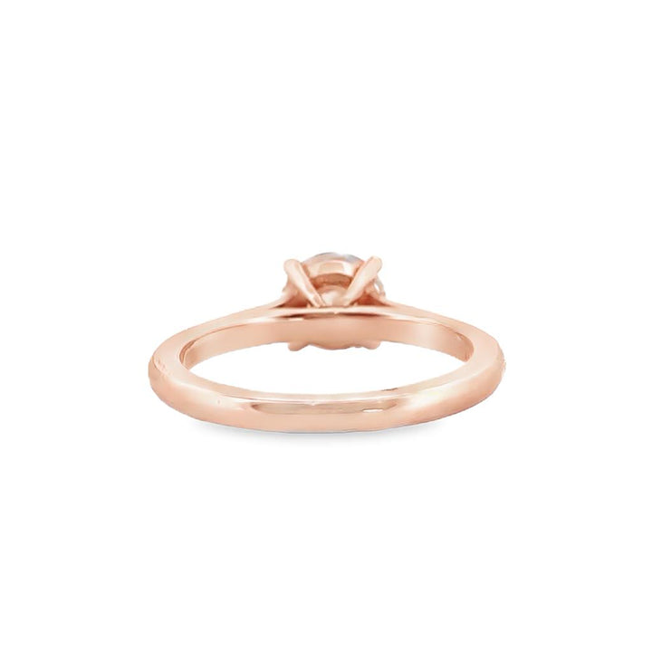 Classic Four Prong Semi-Mount Solitaire Diamond 18K Rose Gold Engagement Ring