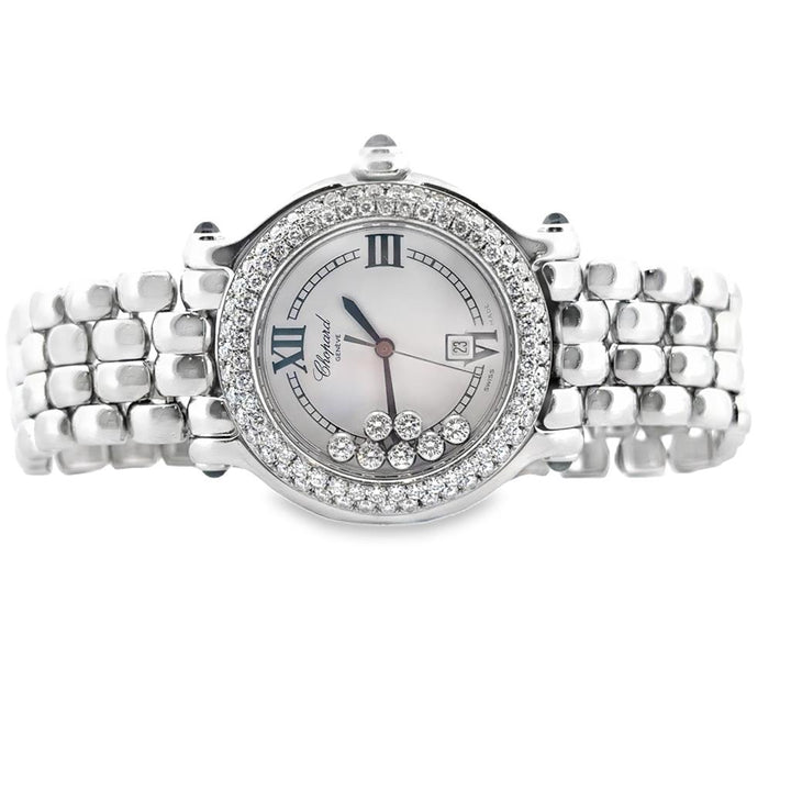 Chopard "Happy Sport" Ladies Watch with 7 Floating Diamonds (32mm Quartz)