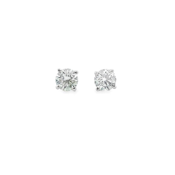 Signature Diamond Stud Earrings 0.79 CTW in White Gold