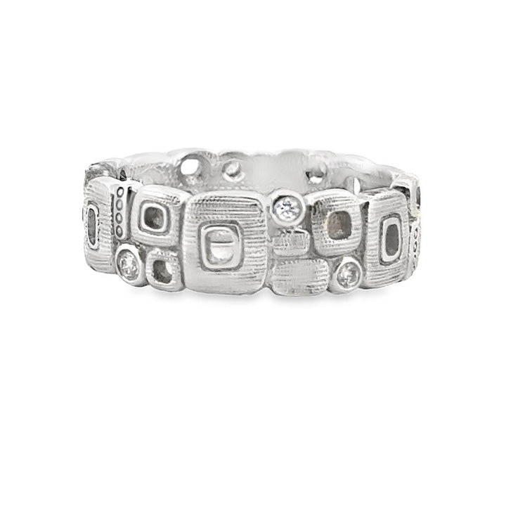 Alex Sepkus Platinum 0.18 CTW Diamond Geometric Band