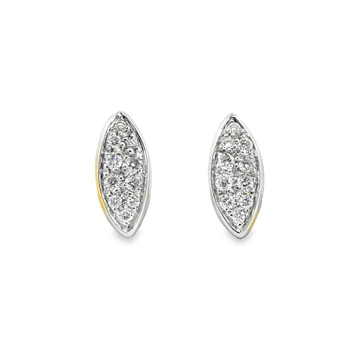 0.20 CTW Diamond Pave Marquise Stud Earrings