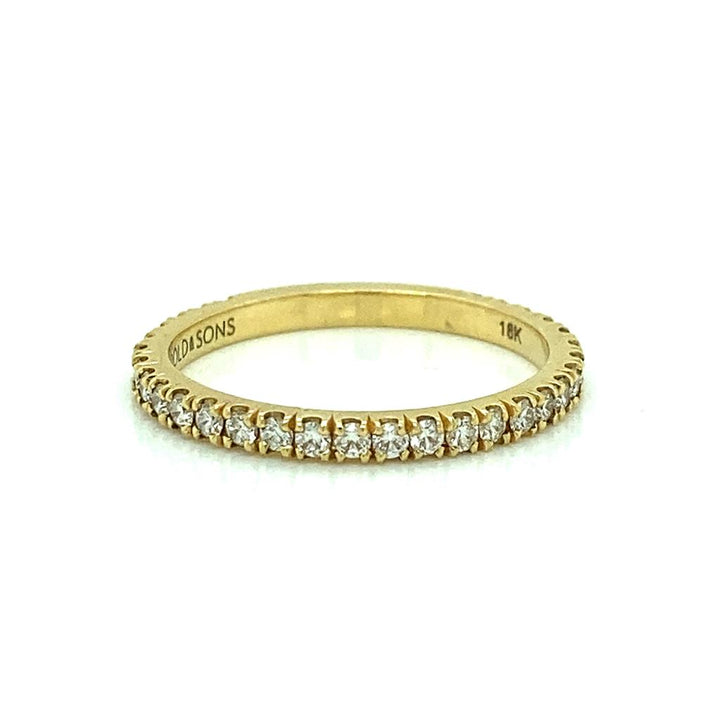 0.44 CTW Round Diamond 18K Yellow Gold Wedding Band