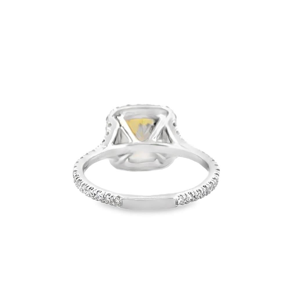 3.11 CT Natural Fancy Colored Diamond Ring with 0.90 CTW Accent Diamonds GIA