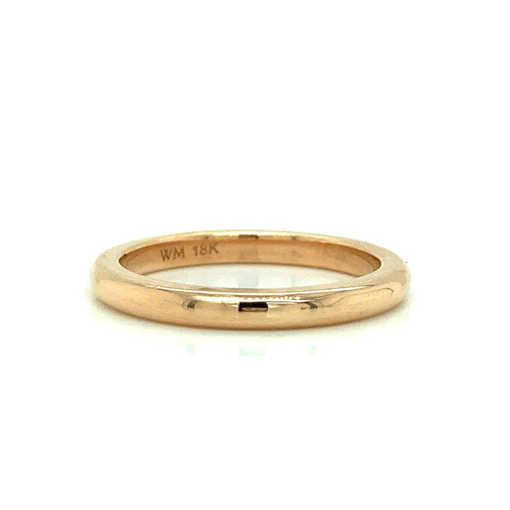 18K Rose Gold Wedding Band 2.20mm Width