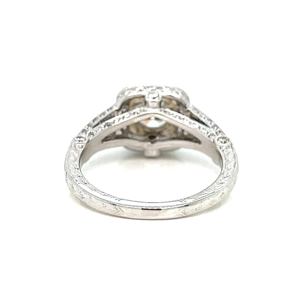 1.33 CTW Diamond 18K White Gold Engagement Ring